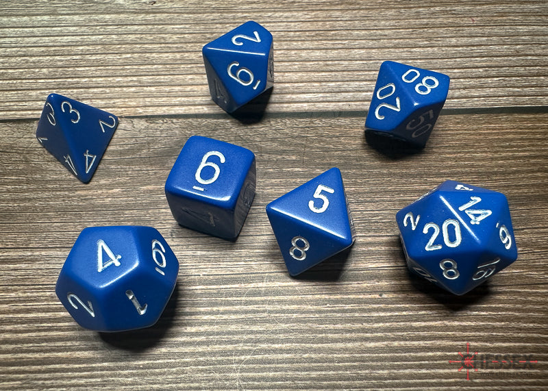 Chessex Polyhedral 7 Die Würfel-Set Translucent Smoke/Weiß