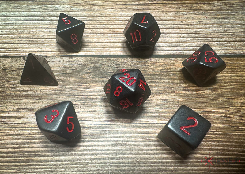 Chessex Polyhedral 7 Die Würfel-Set Translucent Smoke/Weiß
