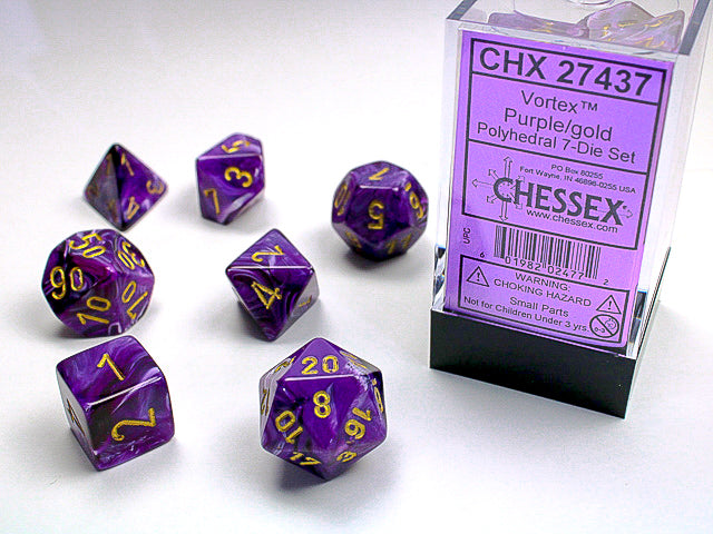 Chessex Polyhedral 7 Die Würfel-Set Translucent Smoke/Weiß