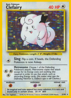 Clefairy BS-5 Holo Rare Light Played Englisch