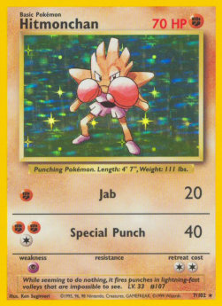 Hitmonchan BS-7 Holo Rare Good Englisch