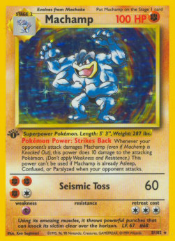 Machamp BS-8 Holo Rare Light Played Englisch Reverse Holo