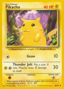 Pikachu BS-58 Common Poor Deutsch