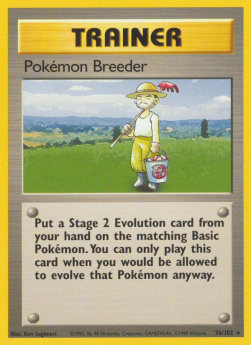 Pokémon Breeder BS-76 Rare Light Played Englisch