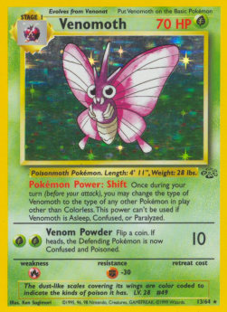 Venomoth JU-13 Holo Rare Light Played Englisch