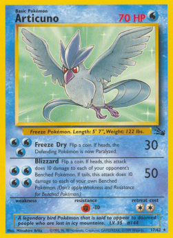 Articuno FO-17 Rare Poor Englisch