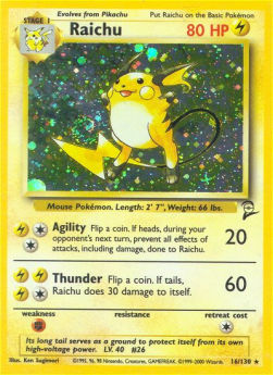 Raichu B2-16 Holo Rare Near Mint Englisch