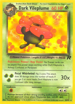 Dark Vileplume TR-30 Rare Excellent Englisch