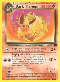 Dark Flareon TR-35 Uncommon Poor Englisch