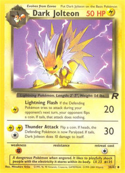 Dark Jolteon TR-38 Uncommon Excellent Englisch