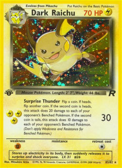 Dunkles Raichu TR-83 Holo Rare Played Deutsch
