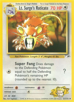 Lt. Surge's Raticate GH-51 Uncommon Good Englisch