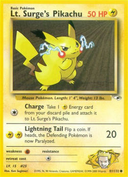Lt. Surge's Pikachu GH-81 Common Good Englisch
