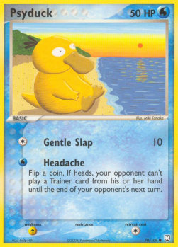 Psyduck TRR-70 Common Light Played Englisch Reverse Holo