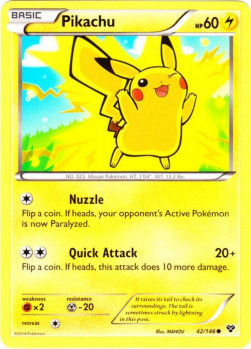 Pikachu XY-42 Common Light Played Deutsch