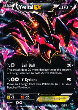 Yveltal EX XY-79 Ultra Rare Played Englisch