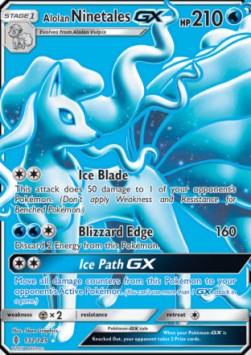 Alolan Ninetales GX GRI-132 Ultra Rare Played Deutsch