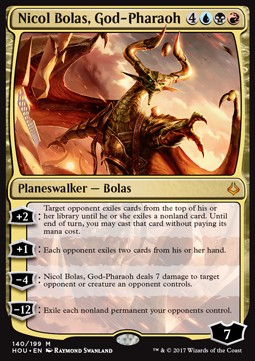 Nicol Bolas, God-Pharaoh HOU-140 Mythic Light Played Englisch