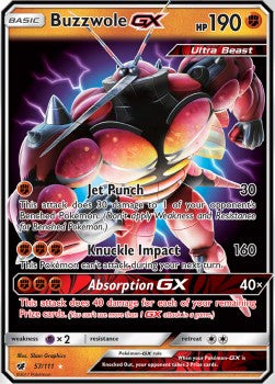 Buzzwole GX CIN-57 Ultra Rare Excellent Englisch