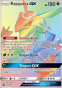 Rayquaza GX CES-177 Secret Rare Light Played Englisch