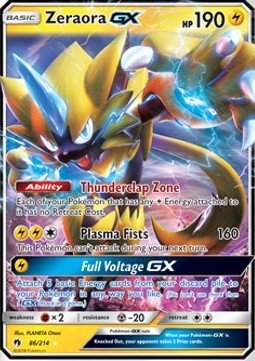 Zeraora GX LOT-86 Ultra Rare Light Played Deutsch