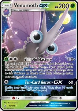 Venomoth GX UNB-12 Ultra Rare Excellent Englisch