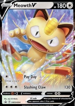 Meowth V SWSH-004 Promo Near Mint Englisch