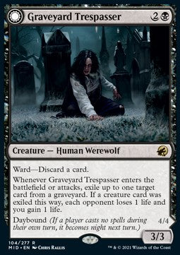 Graveyard Trespasser // Graveyard Glutton MID-104 Rare Near Mint Englisch