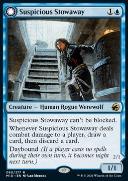 Suspicious Stowaway // Seafaring Werewolf MID-80 Rare Excellent Deutsch