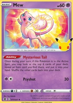 Mew CEL-011 Holo Rare Excellent Englisch
