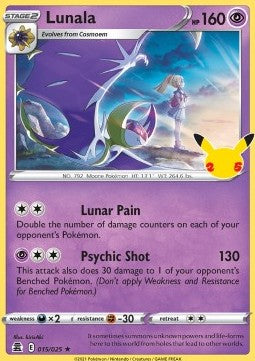 Lunala CEL-015 Holo Rare Played Deutsch