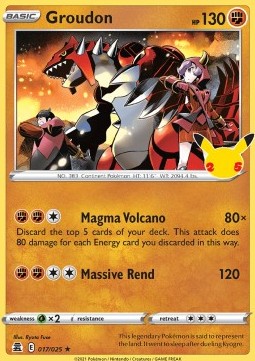 Groudon CEL-017 Holo Rare Excellent Deutsch