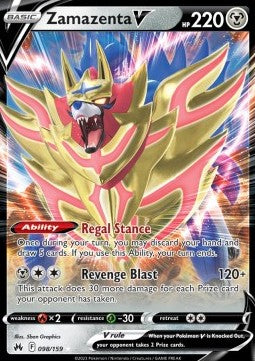 Zamazenta V CRZ-098 Ultra Rare Light Played Deutsch