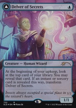 Delver of Secrets / Insectile Aberration SLD-722 Rare Poor Englisch Foil