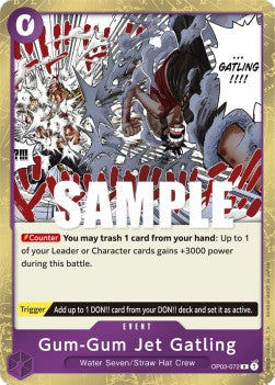 Gum-Gum Jet Gatling (OP03-072) OP03 Rare Excellent Englisch