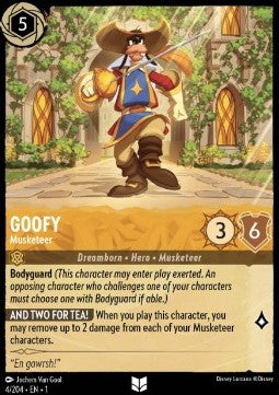 Goofy - Musketier 1TFC-4 Uncommon Boosterfrisch Deutsch Foil