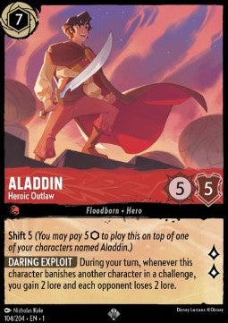 Aladdin - Heldenhafter Bandit (V.1) 1TFC-104 Super Rare Boosterfrisch Deutsch Foil