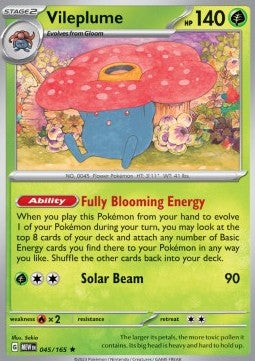 Vileplume MEW-045 Rare Near Mint Englisch Reverse Holo