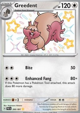 Greedent PAF-206 Shiny Rare Near Mint Englisch