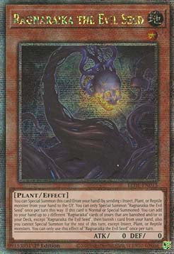 Ragnaraika der böse Samen (V.2) LEDE-013 Quarter Century Secret Rare Excellent Deutsch 1. Auflage