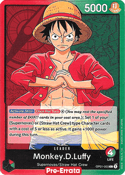 Monkey.D.Luffy (OP01-003) (V.1) OP01E Leader Near Mint Englisch