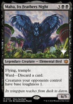 Maha, Its Feathers Night PBLB-100 Mythic Near Mint Englisch Foil