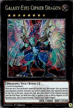 Galaxieaugen-Cipher-Drache MP24-DE044 Quarter Century Secret Rare Near Mint Deutsch 1. Auflage