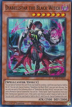 Diabellstar the Black Witch (V.1) RA03-032 Super Rare Excellent Englisch 1. Auflage