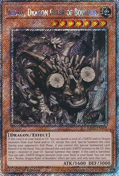 Redox, Drachenherrscher der Felsen (V.4) RA03-008 Platinum Secret Rare Near Mint Deutsch 1. Auflage