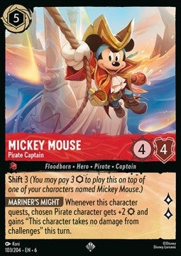 Micky Maus - Piratenkapitän 6AZS-103 Super Rare Boosterfrisch Deutsch