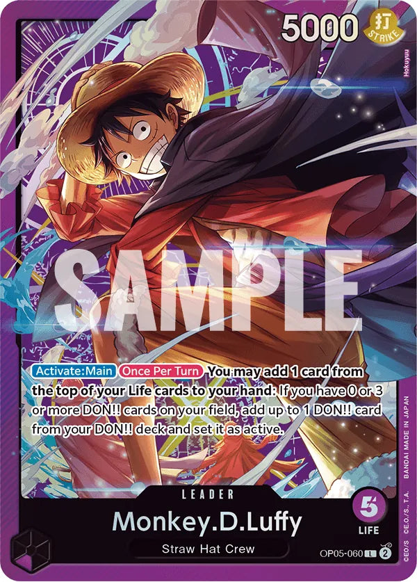 Monkey.D.Luffy (OP05-060) (V.2) UP Leader Near Mint Englisch
