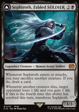 Sephiroth, Fabled SOLDIER // Sephiroth, One-Winged Angel FIN-115 Mythic Near Mint Englisch