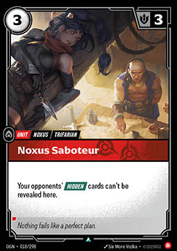 Noxus Saboteur OGN-018 Uncommon Near Mint Englisch Foil