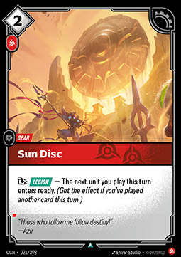 Sun Disc OGN-021 Uncommon Boosterfrisch Englisch Foil